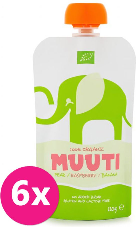 Salvest Muuti BIO Hruška a banán s malinou 6 x 110g - obrázek 1