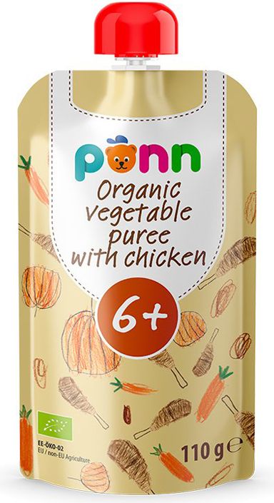 Salvest Põnn BIO Kuřátko se zeleninovým pyré 6 x 110 g - obrázek 2