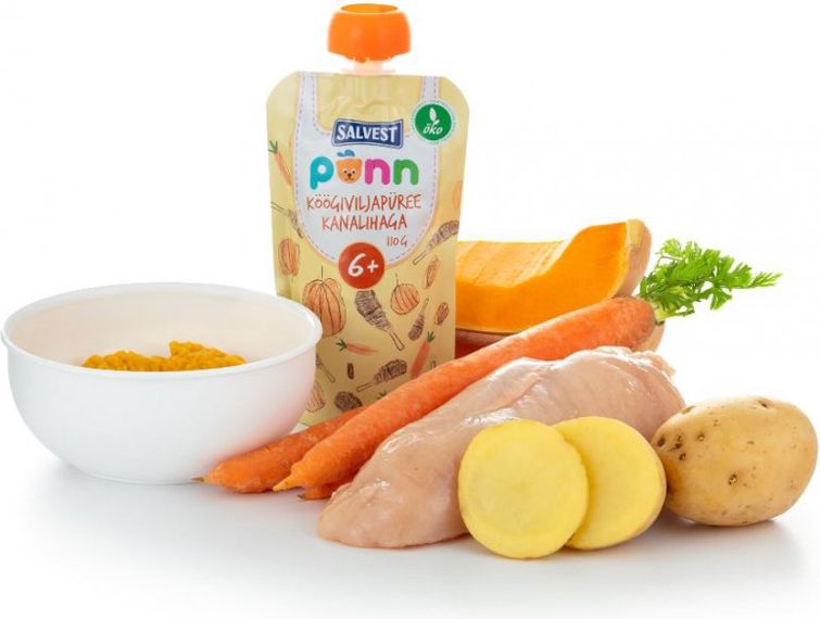 Salvest Põnn BIO Kuřátko se zeleninovým pyré 6 x 110 g - obrázek 4