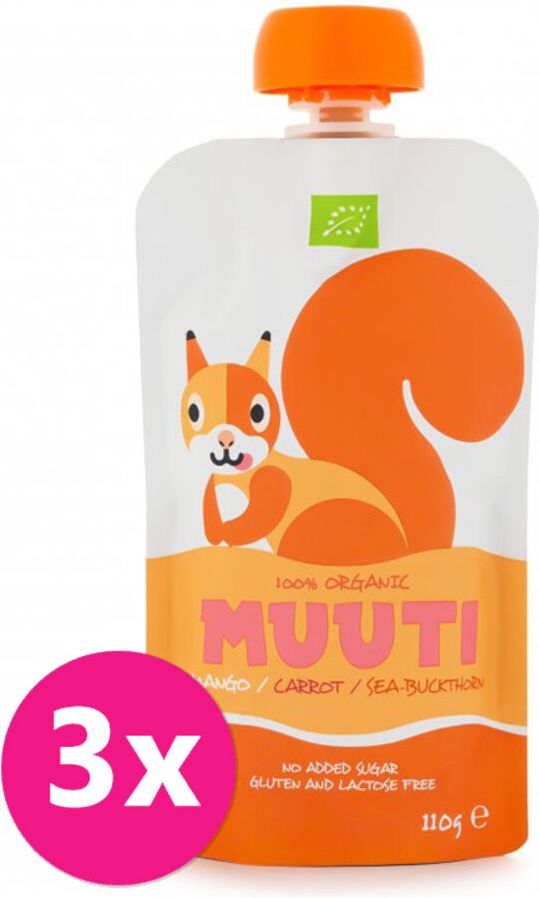 SALVEST Muuti BIO Mango s mrkví a rakytníkem 3 x 110 g - obrázek 1