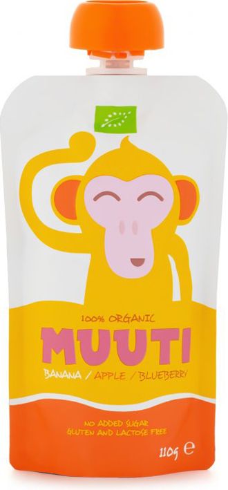 SALVEST Muuti BIO Banán jablko a borůvky 3 x 110 g - obrázek 2