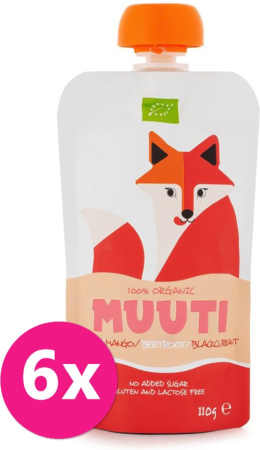 SALVEST Muuti BIO Jablko mango a černý rybíz s červenou řepou 6 x 100 g - obrázek 1