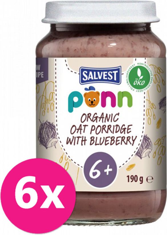 Salvest Põnn BIO Borůvky s ovesnými vločkami 6 x 190 g - obrázek 1