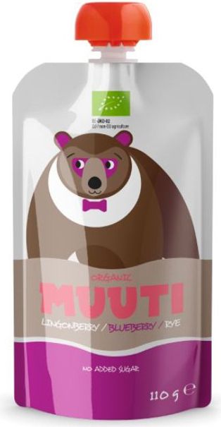 SALVEST Muuti BIO Ovocné pyré s brusinkami borůvkami a ovesnými vločkami 6 x 100 g - obrázek 2