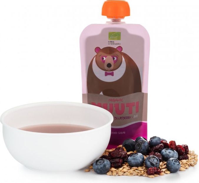 SALVEST Muuti BIO Ovocné pyré s brusinkami borůvkami a ovesnými vločkami 6 x 100 g - obrázek 3