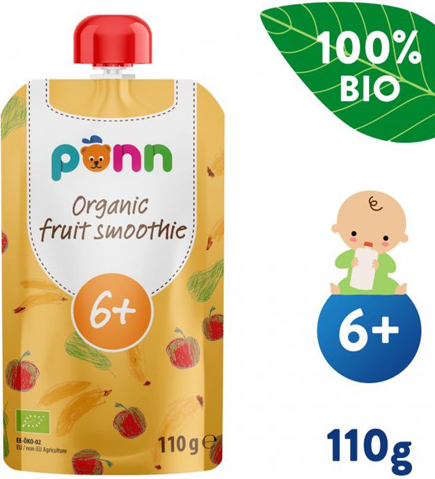 Salvest Põnn SALVEST Ponn BIO Ovocné smoothie s ananasem 3 x 110 g - obrázek 4