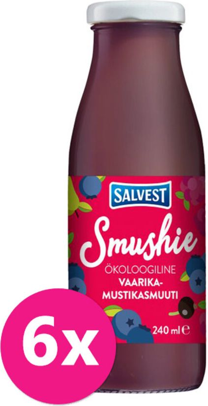 Salvest Smushie BIO Ovocné smoothie s borůvkami, malinami a černým rybízem 6 x 240 ml - obrázek 1