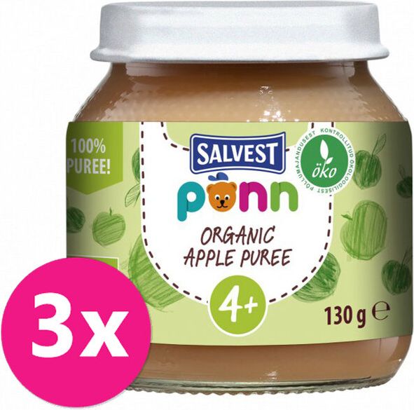 SALVEST Põnn BIO Jablko 100% 3 x 130 g - obrázek 1