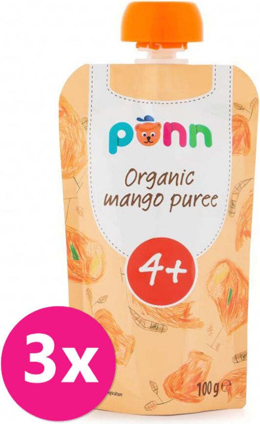 Salvest Põnn SALVEST Ponn BIO Mango 100% 3 x 100 g - obrázek 1