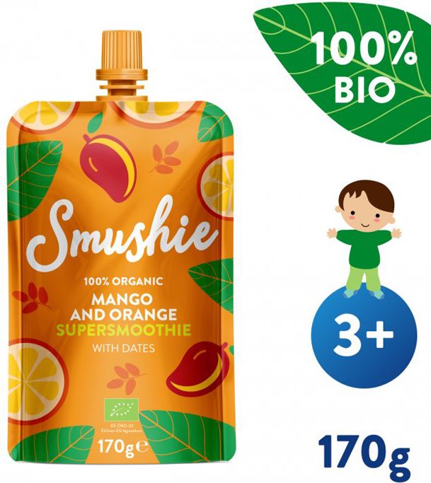 Salvest Smushie BIO Ovocné smoothie s mangem, pomerančem a datlemi 3 x 170 g - obrázek 3