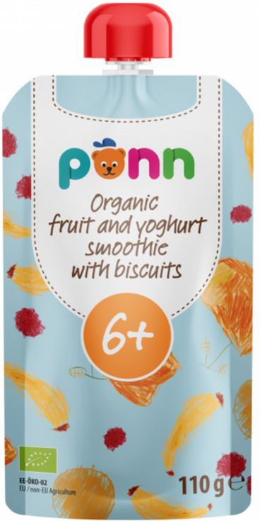 SALVEST Põnn BIO Ovocné smoothie s jogurtem a sušenkami 3 x 110 g - obrázek 2