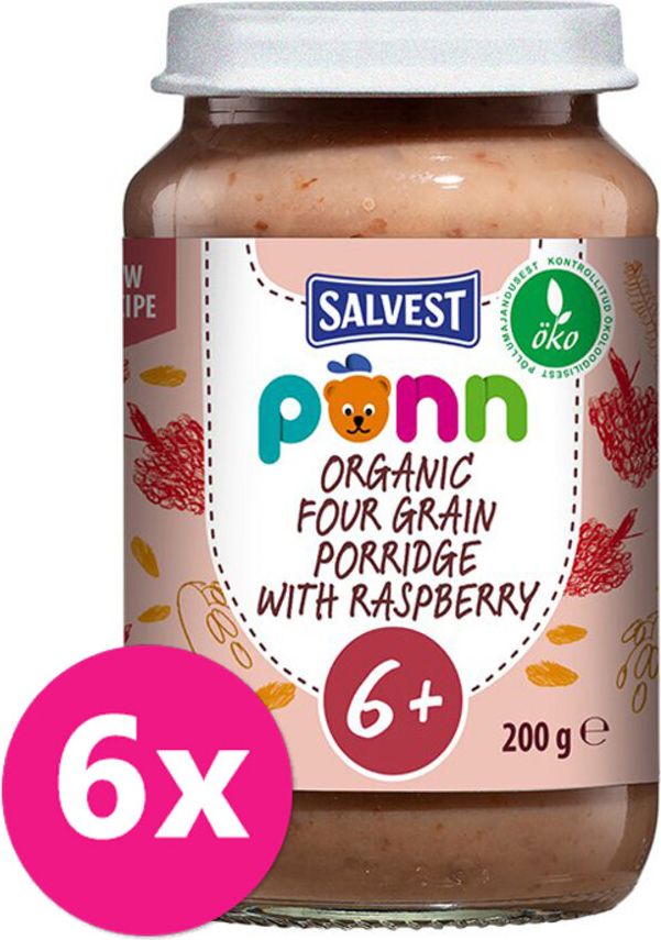 Salvest Põnn BIO Maliny s cereáliemi 6 x 200 g - obrázek 1