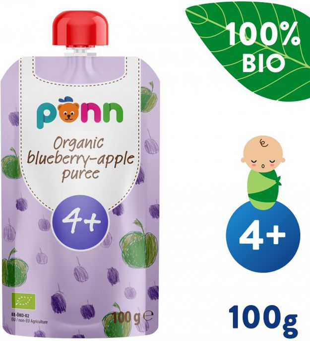 Salvest Põnn BIO Jablko s borůvkami 6 x 100 g - obrázek 4