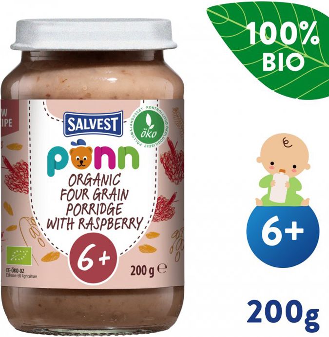 SALVEST Põnn BIO Maliny s cereáliemi 3 x 200 g - obrázek 3