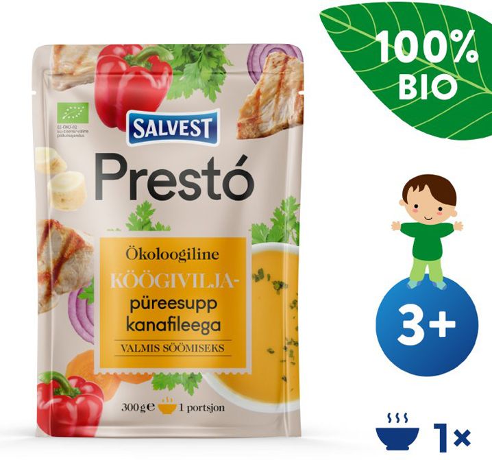 SALVEST Prestó BIO Kuřecí prsíčka se zeleninovým pyré 3 x 300 g - obrázek 4