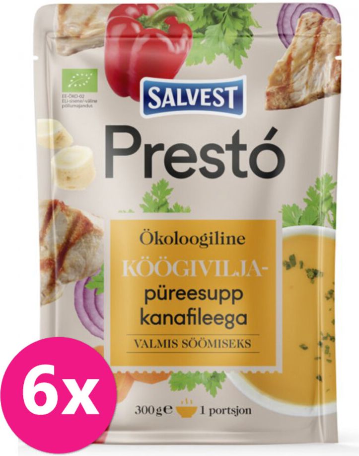 SALVEST Prestó BIO Kuřecí prsíčka se zeleninovým pyré 6 x 300 g - obrázek 1