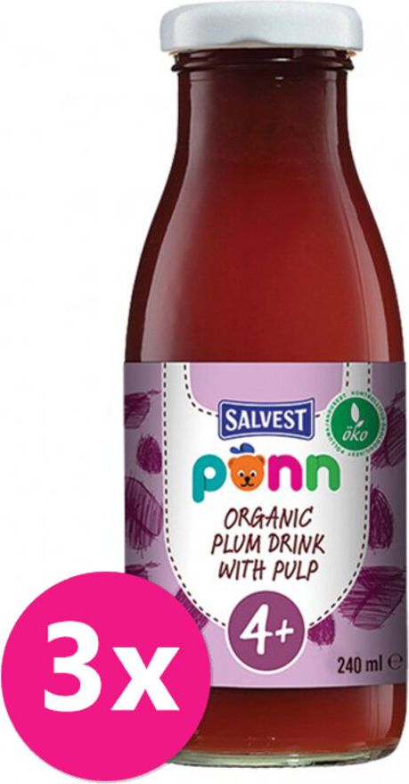 SALVEST Põnn BIO Šťáva švestková s dužinou 3 x 240 ml - obrázek 1