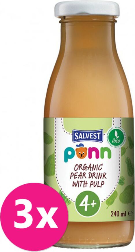SALVEST Põnn BIO Šťáva hrušková s dužinou 3 x 240 ml - obrázek 1