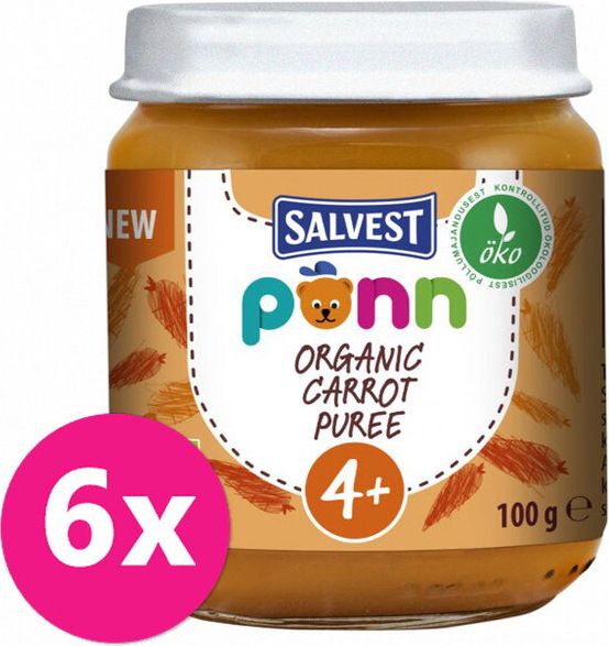 SALVEST Ponn BIO Mrkvové pyré 6× 100 g - obrázek 1