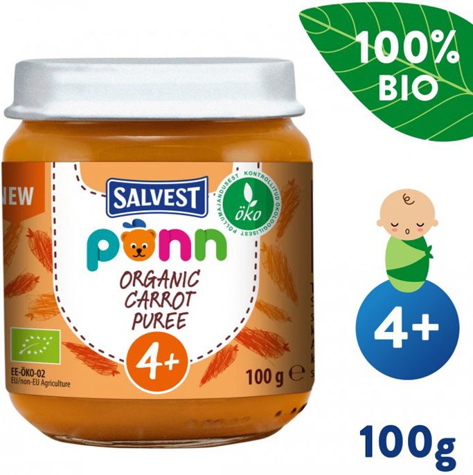 SALVEST Ponn BIO Mrkvové pyré 6× 100 g - obrázek 3