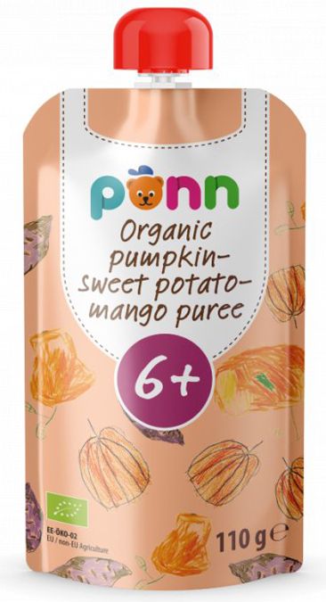 Salvest Põnn BIO Pyré z dýně brambor a manga 6 x 110 g - obrázek 2
