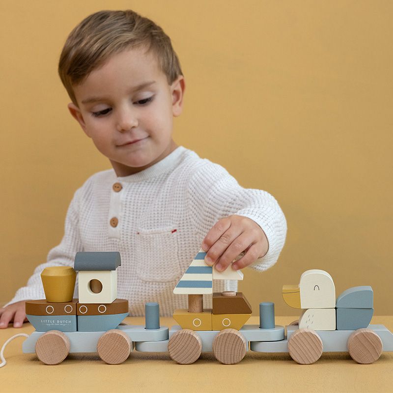 LITTLE DUTCH Vláček dřevěný Námořnický záliv - obrázek 3