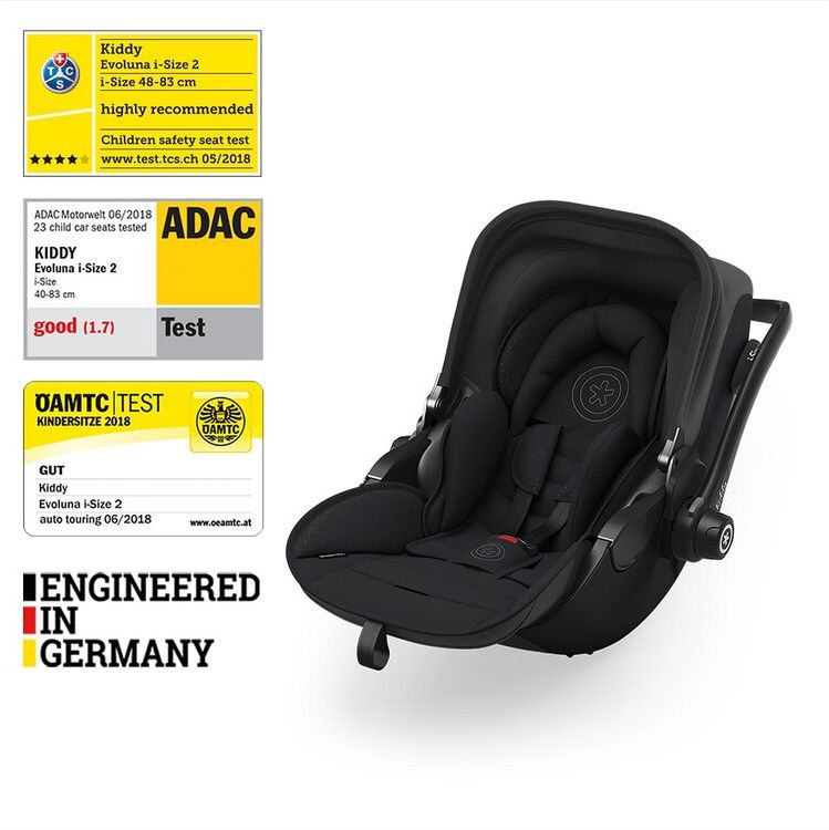 KIDDY Autosedačka Evoluna i-size 2 + Isofix základna 40-83 cm Midnight Black - obrázek 1