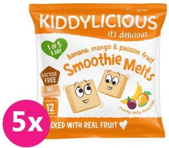 KIDDYLICIOUS Ovocné polštářky z banánu, manga a marakuji 5 x 6g - obrázek 1