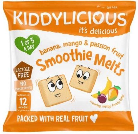KIDDYLICIOUS Ovocné polštářky z banánu, manga a marakuji 8 x 6g - obrázek 2