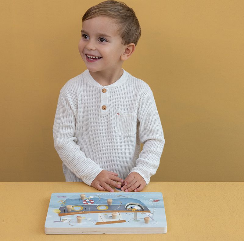 LITTLE DUTCH Puzzle vkládací se zvukem Námořnický záliv - obrázek 5