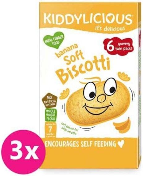KIDDYLICIOUS Sušenky měkké banánové 3 x 20g - obrázek 1
