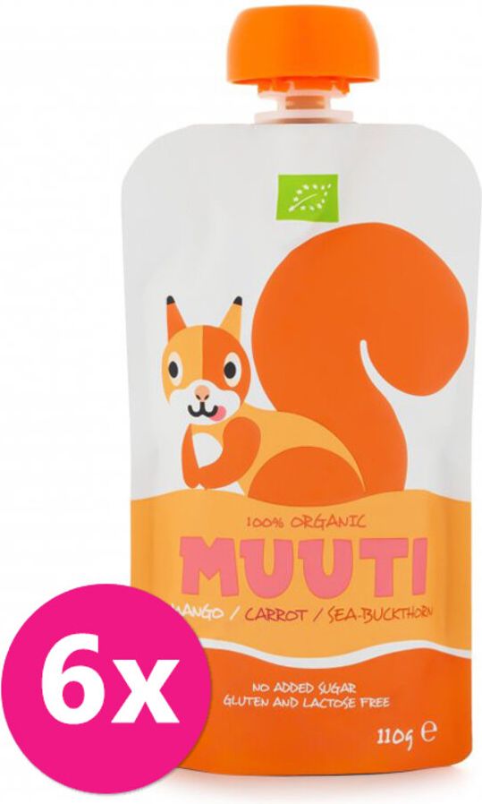 SALVEST Muuti BIO Mango s mrkví a rakytníkem 6 x 100 g - obrázek 1