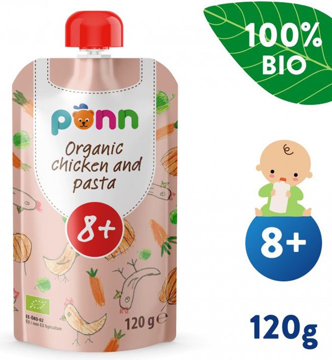 SALVEST Põnn BIO Kuřátko s těstovinami 3 x 120 g - obrázek 3