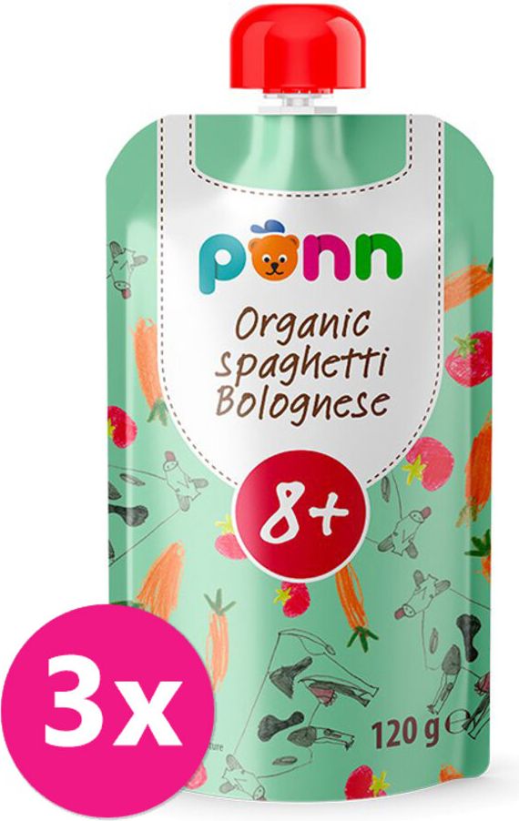 SALVEST Põnn BIO Boloňské špagety 3 x 120 g - obrázek 1