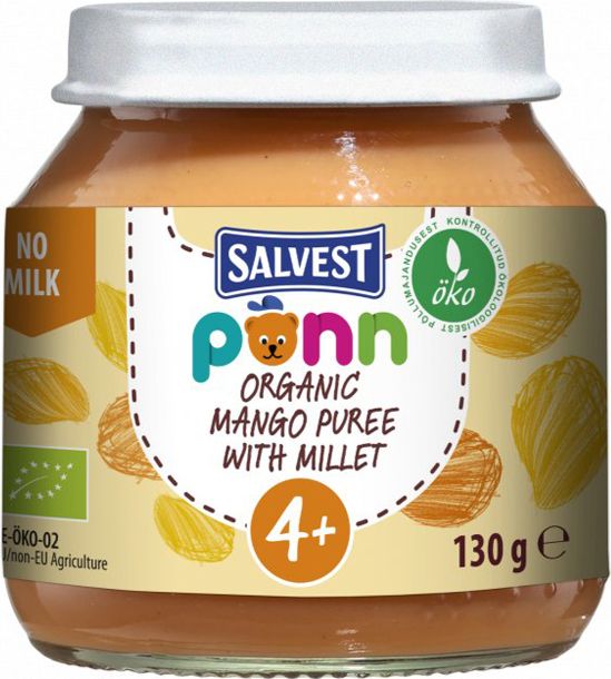 SALVEST Põnn BIO Pyré mangovo-banánové s jáhly 3 x 130 g - obrázek 2