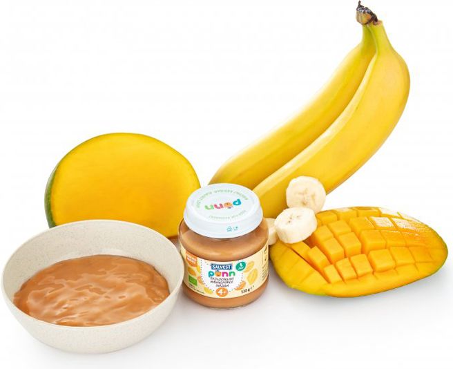 SALVEST Põnn BIO Pyré mangovo-banánové s jáhly 3 x 130 g - obrázek 4