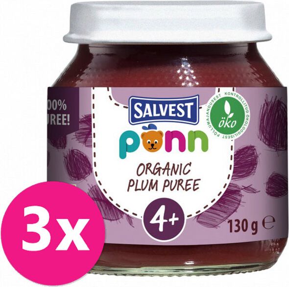 SALVEST Põnn BIO Švestka 100% 3 x 130 g - obrázek 1