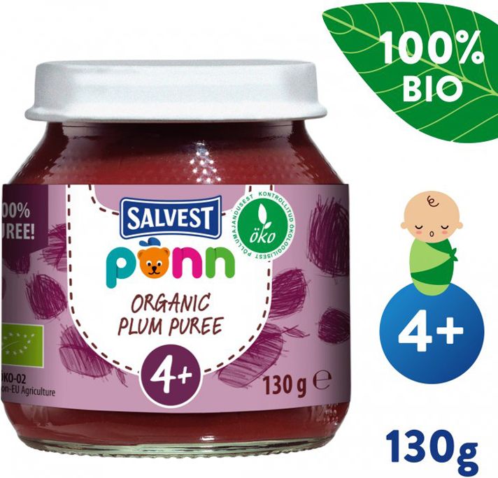 SALVEST Põnn BIO Švestka 100% 3 x 130 g - obrázek 3