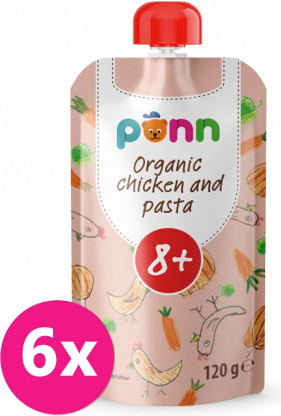 6x SALVEST Põnn BIO Kuřátko s těstovinami (120 g) - obrázek 1