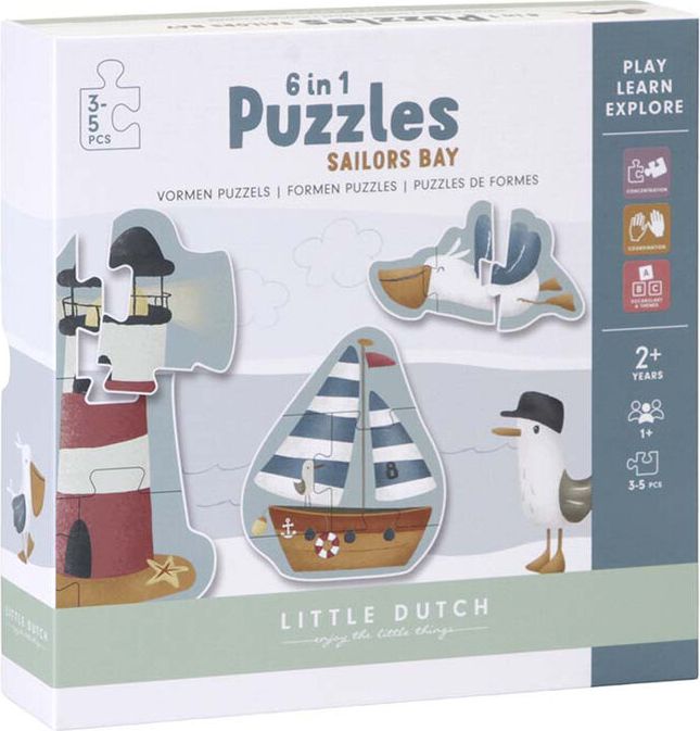 LITTLE DUTCH Puzzle 6v1 Námořnický záliv - obrázek 1
