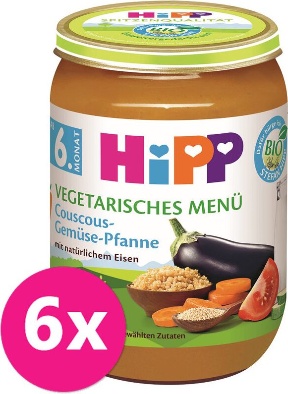 HiPP Bio Kuskus se zeleninou ve g etariánské menu 6 x 190 g - obrázek 1