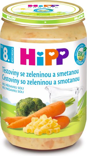 HiPP BIO Těstoviny se zeleninou a smetanou od 8. měsíce, 6 x 220 g - obrázek 2