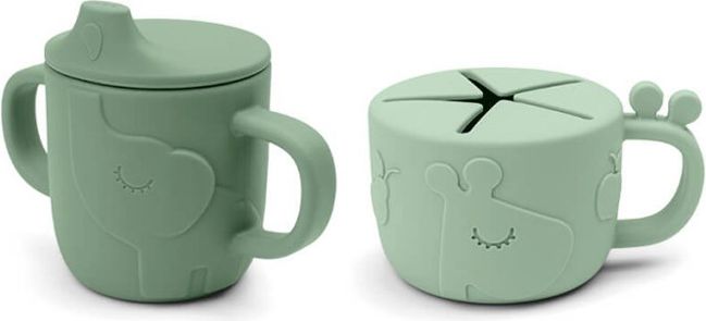 DONE BY DEER Peekaboo set hrnečků snack/drink Deer friends - zelený - obrázek 3