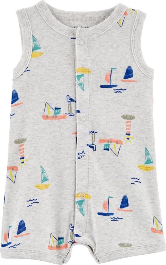 CARTER'S Overal letní Grey Boats kluk NB - obrázek 1