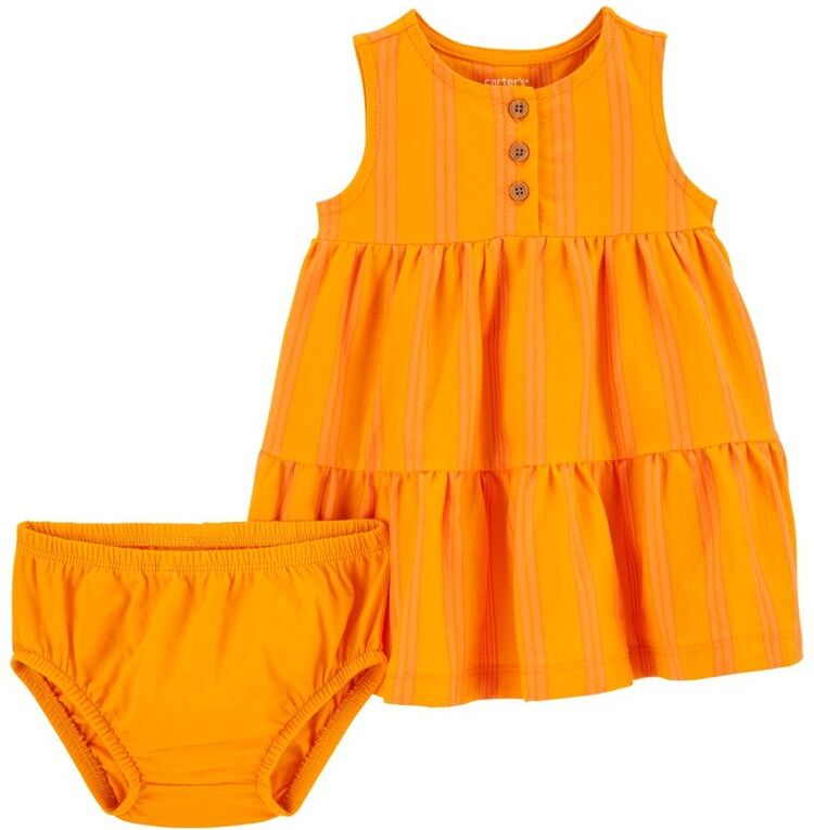 CARTER'S Šaty s kalhotkami Yellow Stripes holka 9m - obrázek 1