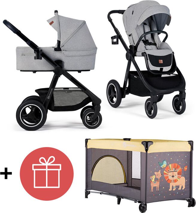 KINDERKRAFT Kočárek Everyday 2v1 Light Grey + PETITE&MARS Postýlka Koot - Lion Yellow ZDARMA - obrázek 1