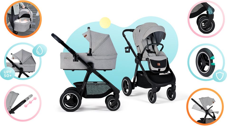 KINDERKRAFT Kočárek Everyday 2v1 Black Dark Grey + ANGELCARE AC027 Monitor pohybu dechu ZDARMA - obrázek 13