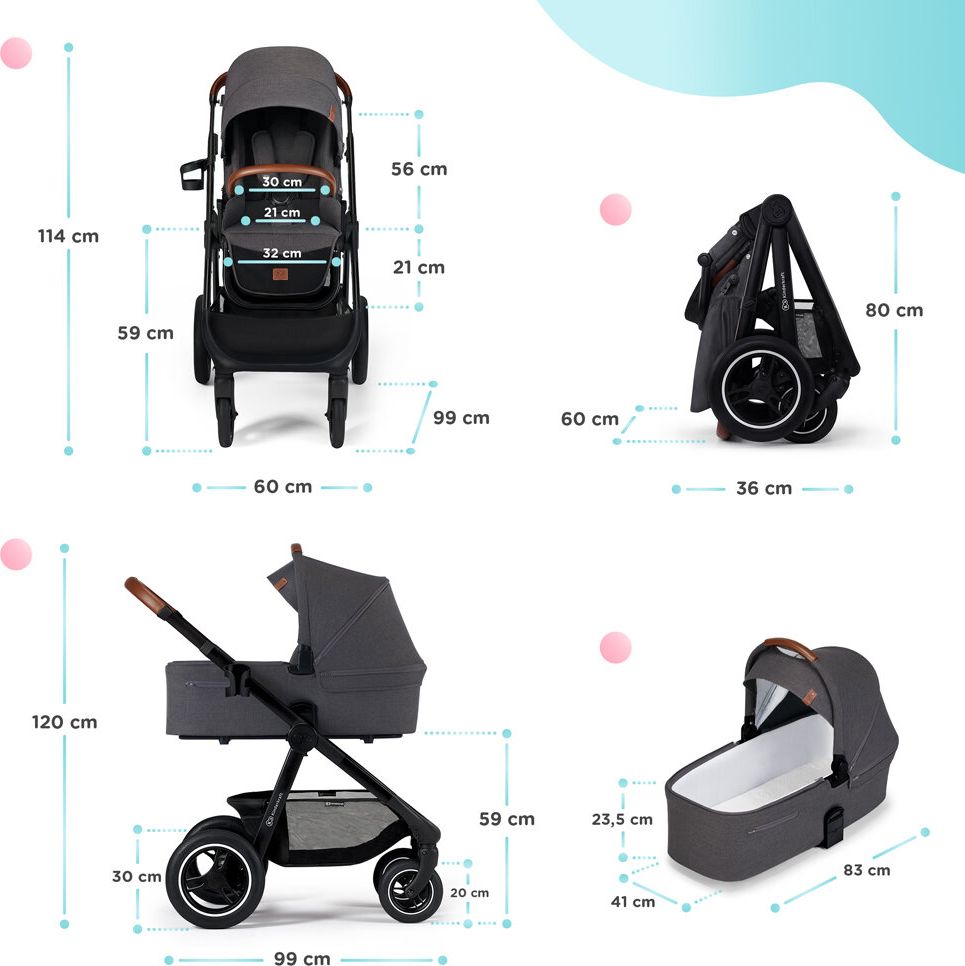 KINDERKRAFT Kočárek Everyday 2v1 Black Dark Grey + ANGELCARE AC027 Monitor pohybu dechu ZDARMA - obrázek 21