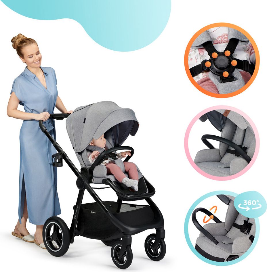 KINDERKRAFT Kočárek Everyday 2v1 Black Dark Grey + ANGELCARE AC027 Monitor pohybu dechu ZDARMA - obrázek 25