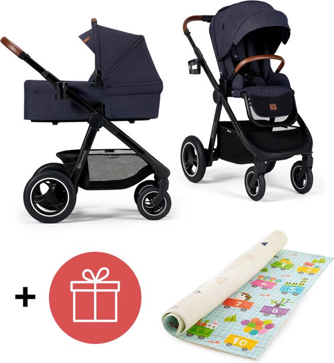 KINDERKRAFT Kočárek Everyday 2v1 Denim + PETITE&MARS Podložka na hraní Joy Max Train ZDARMA - obrázek 1